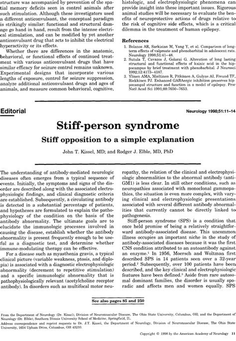 Stiff Person Syndrome Neurology