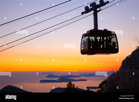 Dubrovnik, Cable car at sunset Stock Photo: 59620994 - Alamy