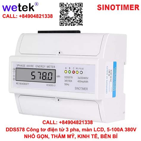 Mua DDS578 Sinotimer Công tơ điện tử 3 pha màn LCD 5 100A 380V nhỏ