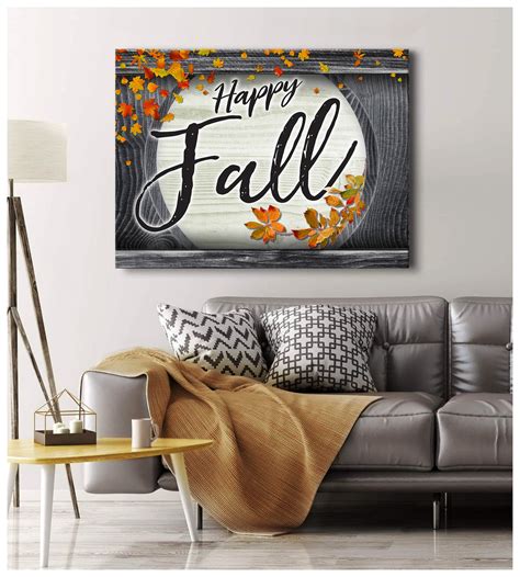 Fall Wall Art Happy Fall V2wood Frame Ready To Hang Sense Of Art