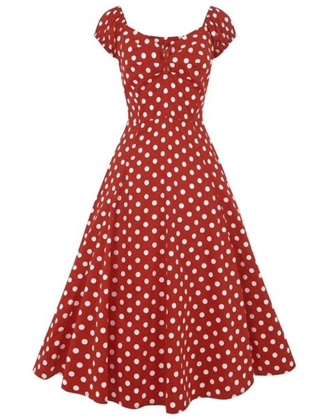 Collectif Dolores Retro Vintage Doll Dress In Red Polka Dot