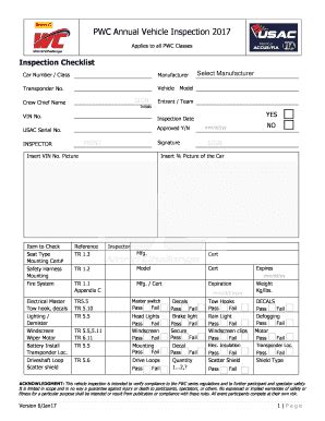 Fillable Online Pwc Annual Inspection Fax Email Print Pdffiller