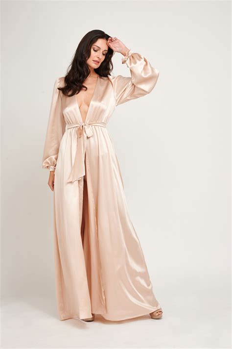 100 Silk Floor Length Robe Simone Blush Pink Silk Satin Etsy