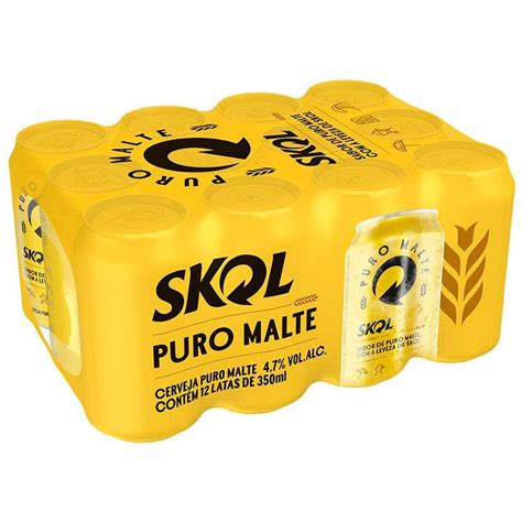 Cerveja Skol Puro Malte Lata 350ml Casas Bahia