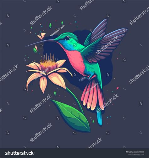 Colorful Hummingbirds Flying