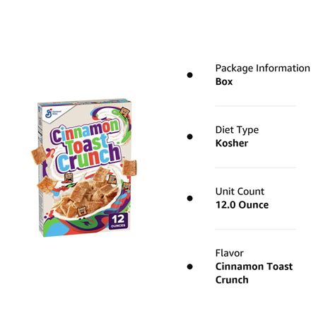 Original Cinnamon Toast Crunch Breakfast Cereal 12 Oz Cereal Box