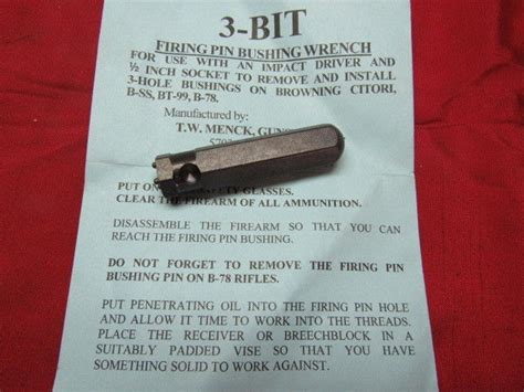 Tom Menck Brownells 3 Bit Firing Pin Bushing Wrench Browning Citori