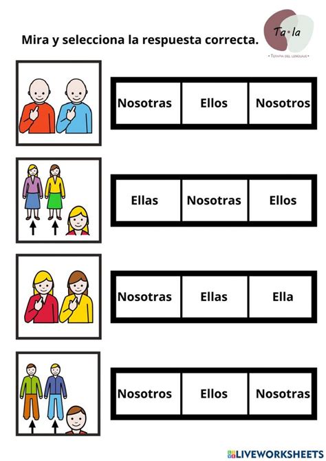 Pronombres Personales Online Exercise For Primaria Spanish Classroom