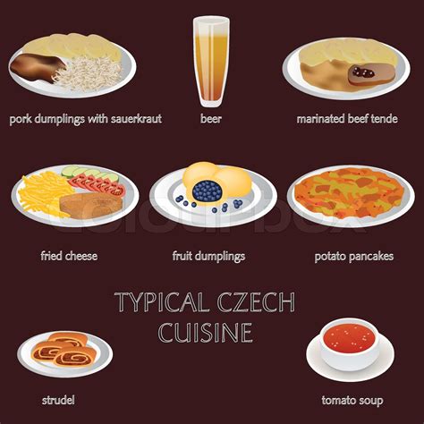 typical czech cuisine - few typical czech food | Stock vector | Colourbox