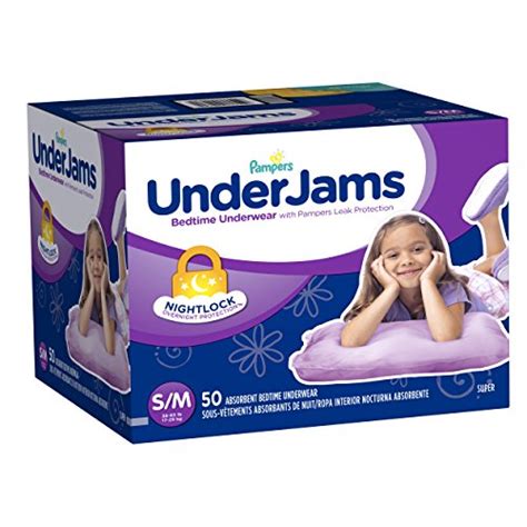 Pampers Underjams Bedtime Underwear Girls,Size Small/Medium Diapers, 50 Count | Baby Shop