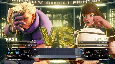 SFV Champion Edition Gavthemadt1tan NASH Vs NeonV MENAT Online