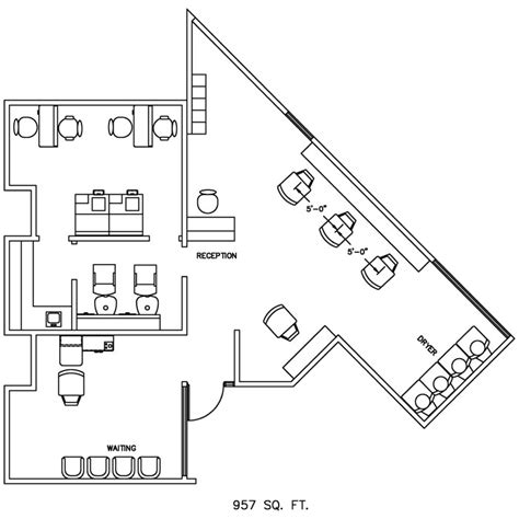 Barber Shop Floor Plan Design Layout - 957 Square Foot