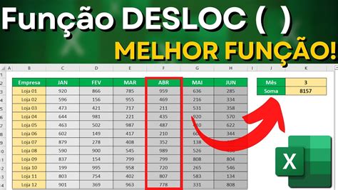 Função DESLOC Como Usar Fórmulas Importantes no Excel YouTube