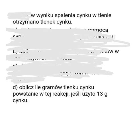 Chemia Klasa Tylko Podpunkt D Potrzebuje Pomocy Brainly Pl