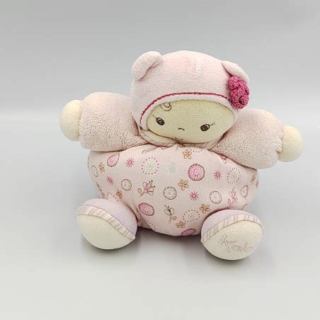 Doudou Lutin Poup E Mauve Rose Fleurs Lilirose Kaloo