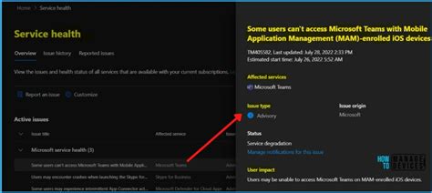 Intune Service Health Status Message In Mem Admin Center Htmd Blog