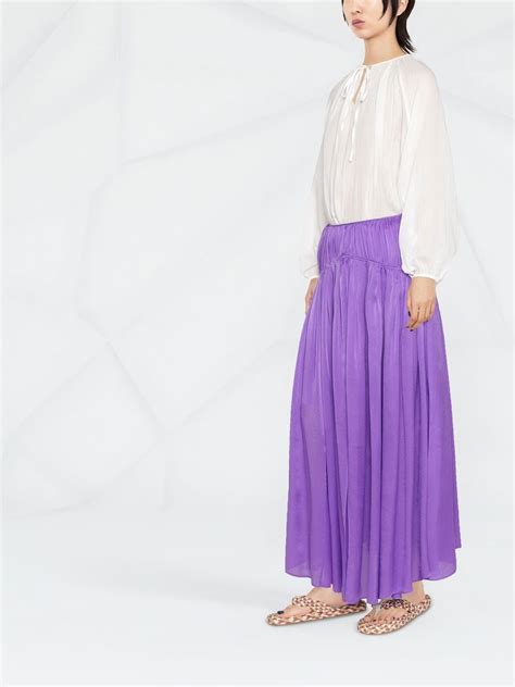 Forte Forte Pleated Silk Maxi Skirt Farfetch