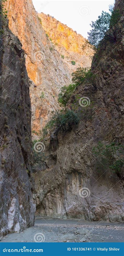 Canyon Saklikent Entrance Xanthos River In Taurus Mountains Stock