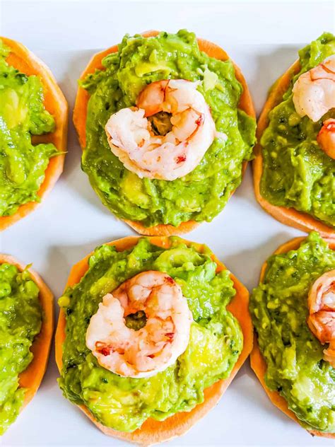 Spicy Shrimp And Guacamole Bites Emily S Wholesome Kitchen