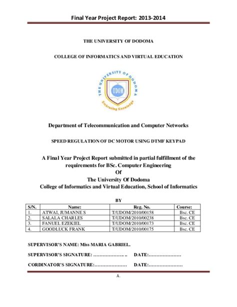 (PDF) Final Year Project Report: 2013-2014 Department of ...