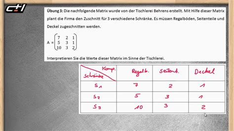 Matrizen und Prozessdiagramme Lineare Algebra Übung und Lösung