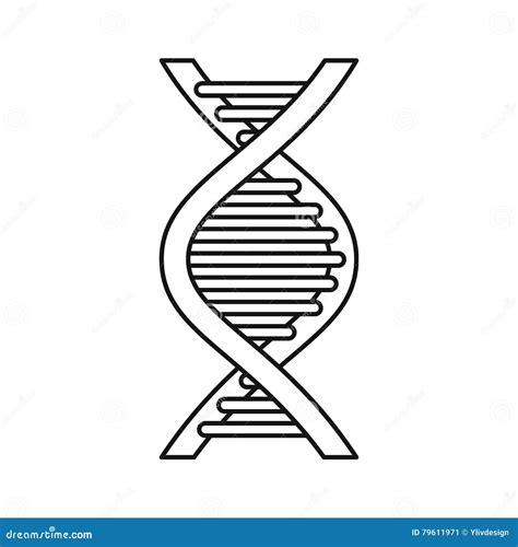 Icono Del Filamento De La DNA Estilo Del Esquema Ilustración del