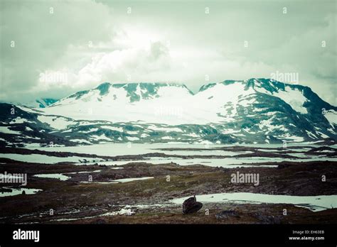 Veobrean Glacier Seen From Glittertind Mountain Jotunheimen National