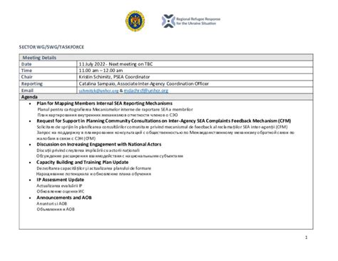 Document Ukraine Situation Moldova Psea Network Meeting Minute