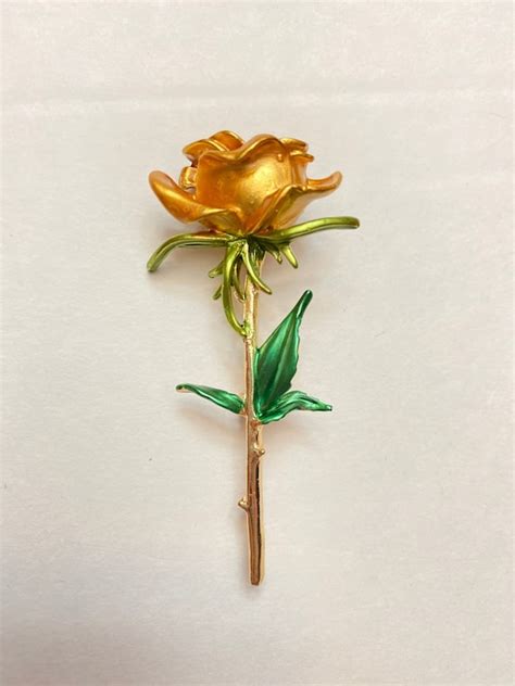 Yellow Rose Of Texas Rose Flower Floral Brooch Lapel Pin Etsy