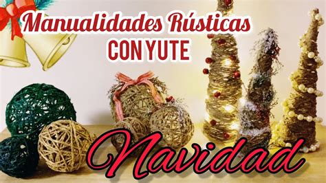 Manualidades navideñas con yute Como hacer esferas y arbolitos de