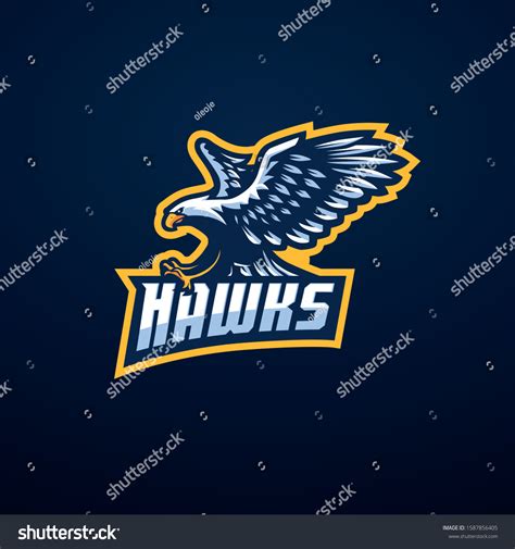 Hawk Logo Mascot Vector Flying Hunting Royalty Free Stock Vector