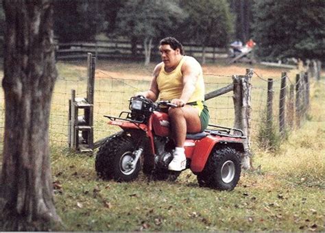 Andre The Giant Riding An Atv Andre The Giant Giants Old Photos