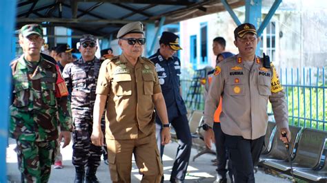 Kapolres Bersama Plt Bupati Kepulauan Meranti Cek Pos Pengaman Dan