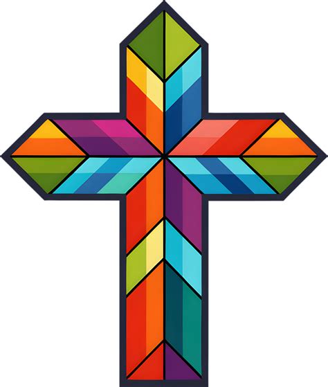 Colorful Christian Cross Clipart Inspiring Faith Through Vivid Imagery