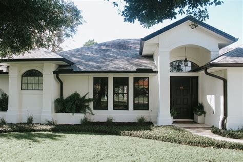 White Stucco, Black Trim: The Perfect Contrast for a Modern Home. Click ...