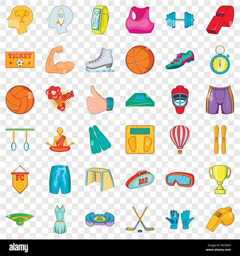 Healthy Lifestyle Icons Set Cartoon Style Stock Vector Image Art Alamy