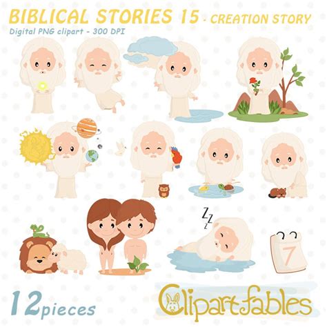 THE STORY of CREATION Clipart, Biblical Story for Kids, Genesis ...