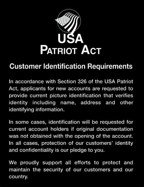 USA Patriot Act Sign with Flag - U.S. Bank Supply