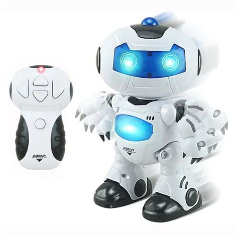 RC Music & Light Remote Control Robot action figure Toy Intelligent Walking Space Robot Toy ...