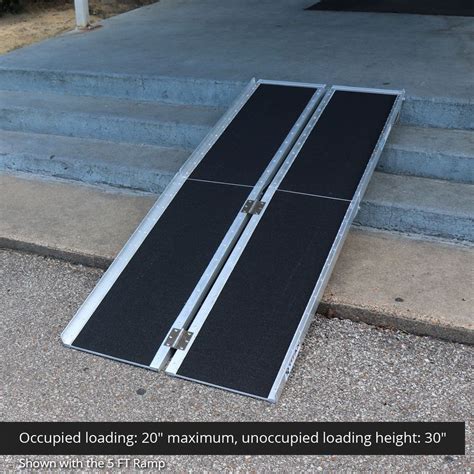 10' L x 29" W Titan Ramps Multi-Fold Aluminum Wheelchair Ramp - 600 lb ...