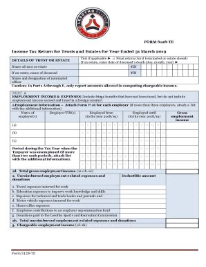 Fillable Online FORM S128 TE Income Tax Return For Trusts And Estates