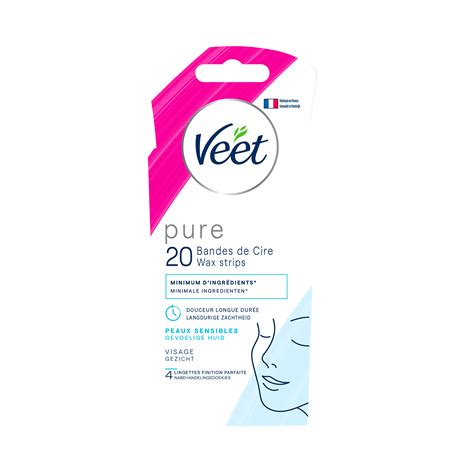 Veet Pure Bandes De Cire Froide Pour Peaux Sensibles Visage X20 Veet