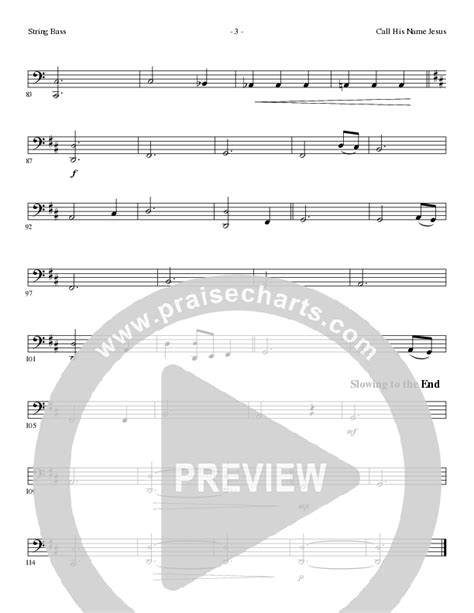 Call His Name Jesus Choral Anthem Satb String Bass Sheet Music Pdf