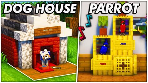 3 Simple Pet Houses In Minecraft 1 In 2024 Minecraft Dog House