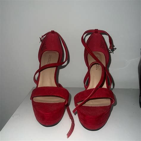 Barely worn Red platform heels - Depop