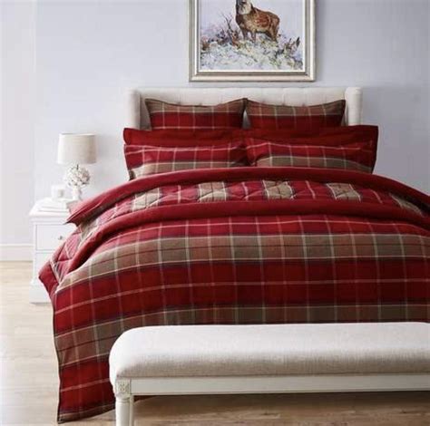 Dorma Livingston Brushed Cotton Red Tartan Scottish Style Duvet