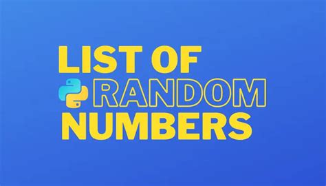 How To Create A List Of Random Numbers In Python CODEFATHER