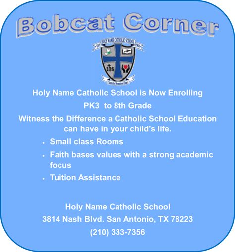 Holy Name Catholic Church School Update August 27, 2023 | Holy Name ...