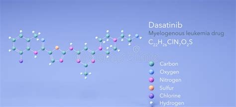 Dasatinib Molecule Molecular Structures Sprycel Drug D Model