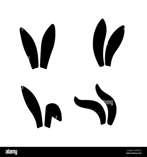 Bunny Ears Collection Bunny Ears Icons Isolated Rabbit Ears Icon On